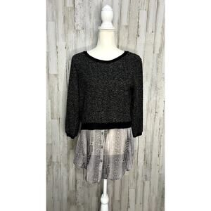 Elie Tahari Women's Black Pullover‎ Sweater Top Size Small Long Sleeve